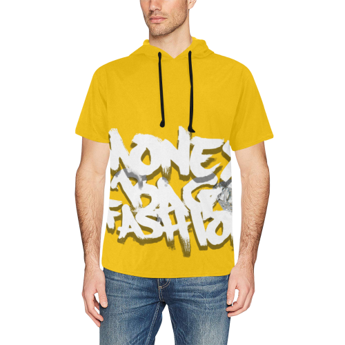 MBF big 16 yellow All Over Print Short Sleeve Hoodie for Men (Model H32)
