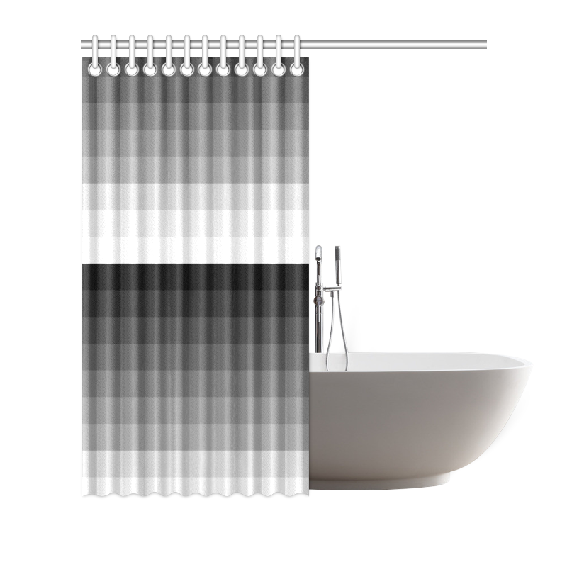 White, black, gray multicolored stripes Shower Curtain 72"x72"