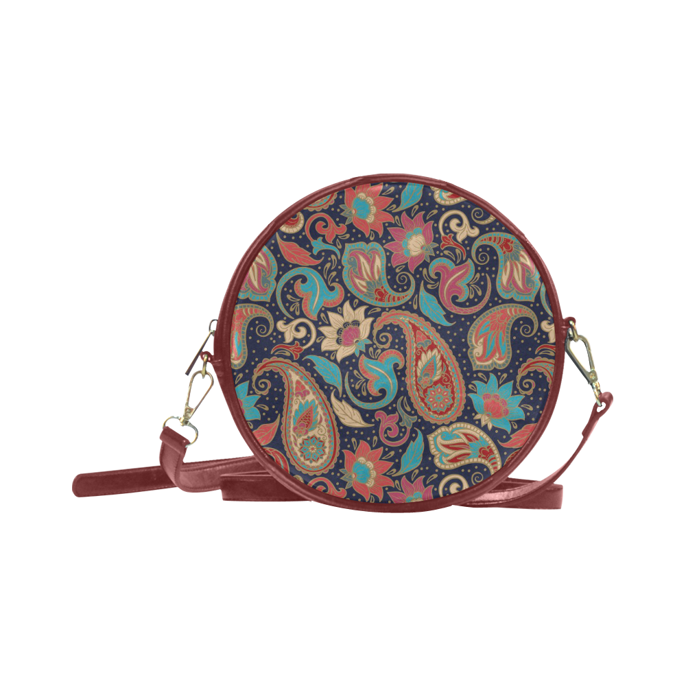 Paisley Pattern Round Sling Bag (Model 1647)