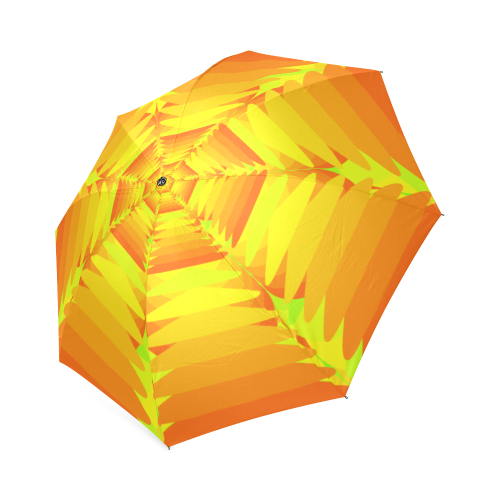 Flower orange in yellow Foldable Umbrella (Model U01)