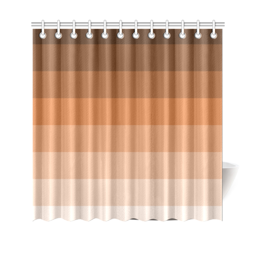 Caramel multicolored stripes Shower Curtain 69"x70"