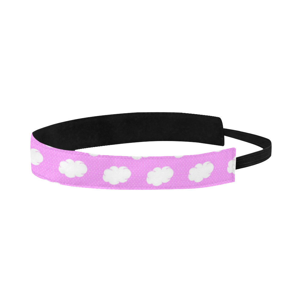 Clouds and Polka Dots on Pink Sports Headband