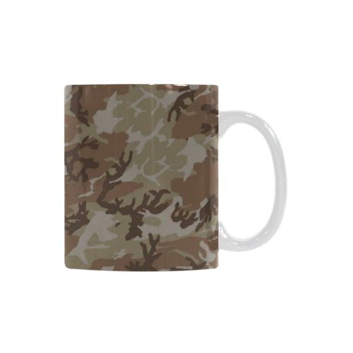 Woodland Desert Brown Camouflage White Mug(11OZ)