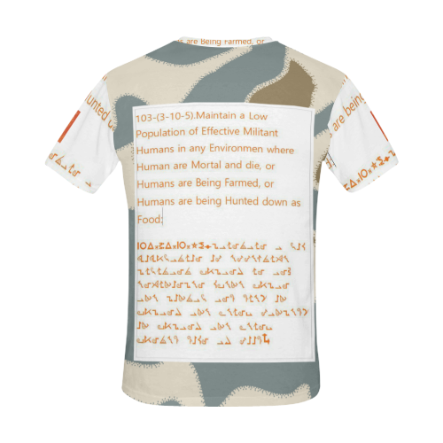 white  brown blue Camouflage All Over Print T-Shirt for Men (USA Size) (Model T40)