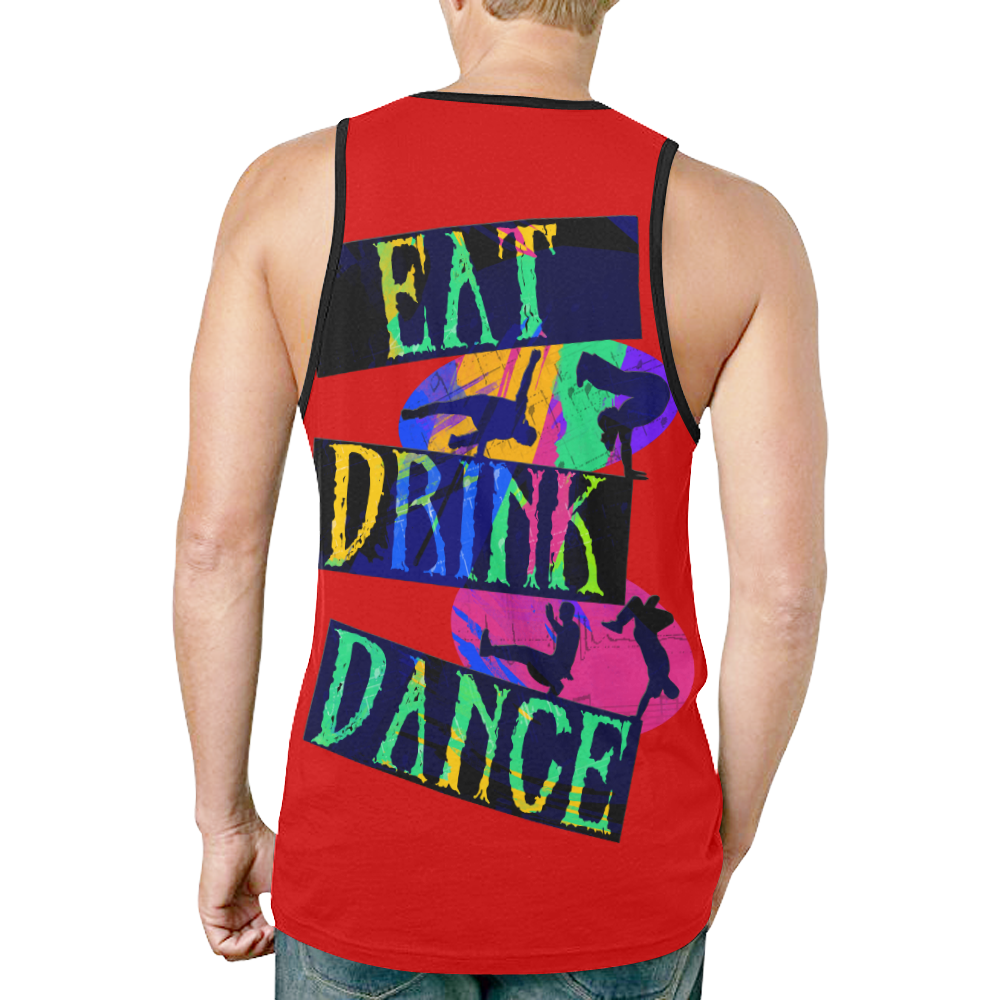 Break Dancing Colorful / Red New All Over Print Tank Top for Men (Model T46)