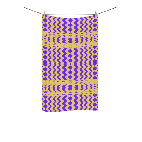 Purple Yellow Modern  Waves Lines Custom Towel 16"x28"