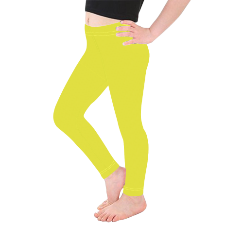 color maximum yellow Kid's Ankle Length Leggings (Model L06)