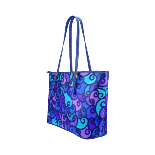 Waves Leather Tote Bag/Small (Model 1651)