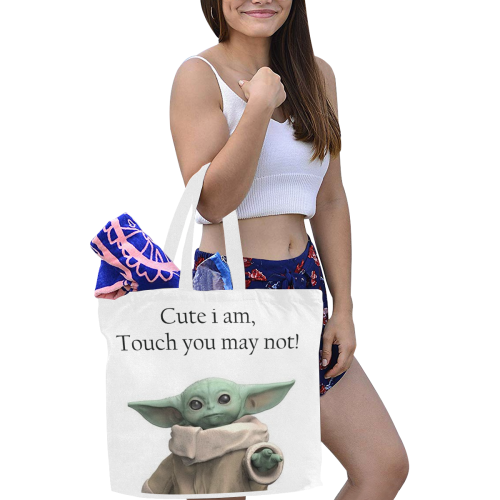 Baby Yoda No Touch bag Canvas Tote Bag/Large (Model 1702)