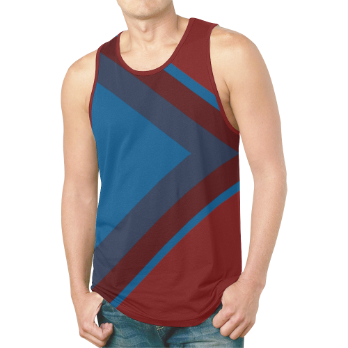 Classic Blue Layers on Burgundy Red New All Over Print Tank Top for Men (Model T46)