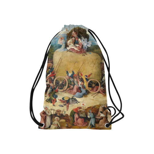 Hieronymus Bosch-The Haywain Triptych 2 Small Drawstring Bag Model 1604 (Twin Sides) 11"(W) * 17.7"(H)