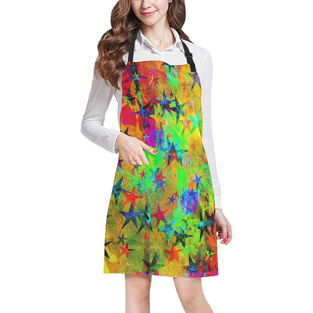 stars and texture colors All Over Print Apron
