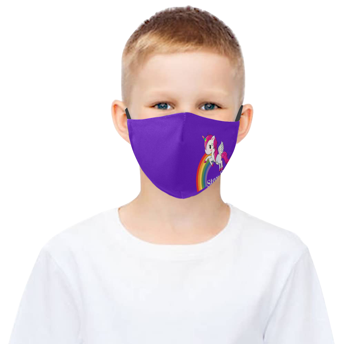 unicorn mask_purple 3D Mouth Mask with Drawstring (Pack of 3) (Model M04)