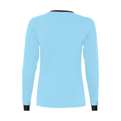 color baby blue Women's All Over Print Long Sleeve T-shirt (Model T51)