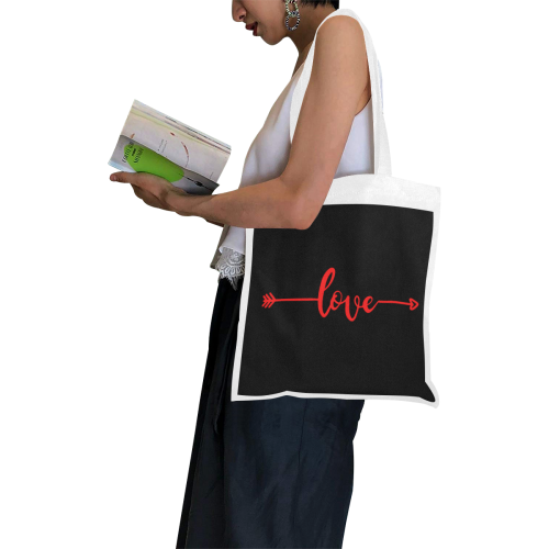 bolsa de tela flecha del amor Canvas Tote Bag/Small (Model 1700)