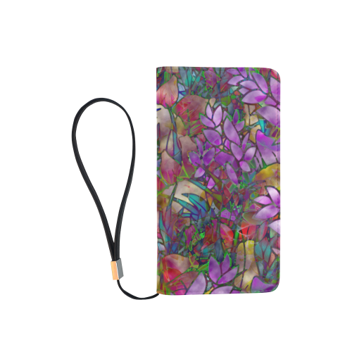 Floral Abstract Stained Glass G175 Men's Clutch Purse （Model 1638）