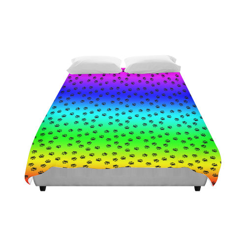rainbow with black paws Duvet Cover 86"x70" ( All-over-print)