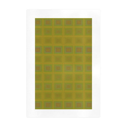 Green reddish multicolored multiple squares Art Print 19‘’x28‘’