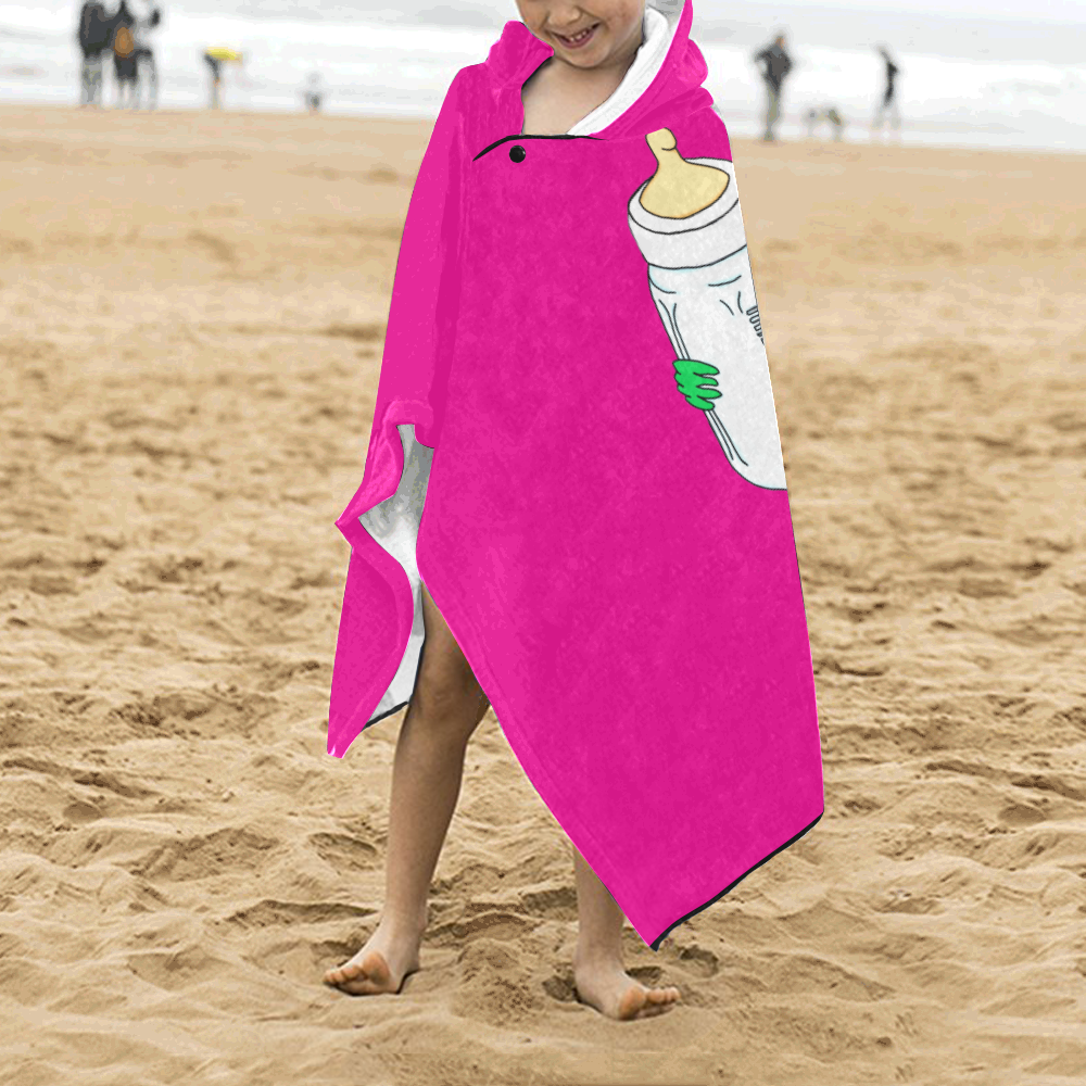 Alien Baby Boy Pink Kids' Hooded Bath Towels