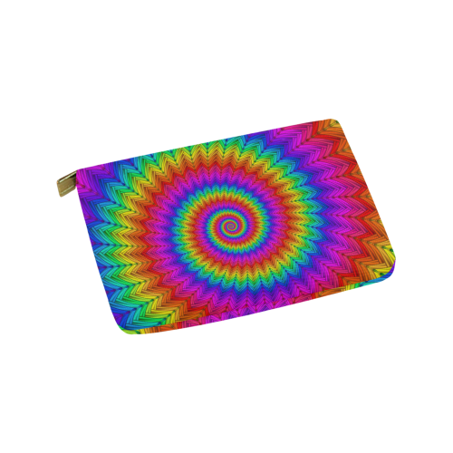 Psychedelic Rainbow Spiral Pouch Carry-All Pouch 9.5''x6''