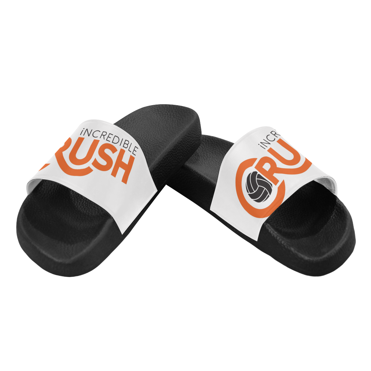 Crush Slide- White tilt Women's Slide Sandals (Model 057)