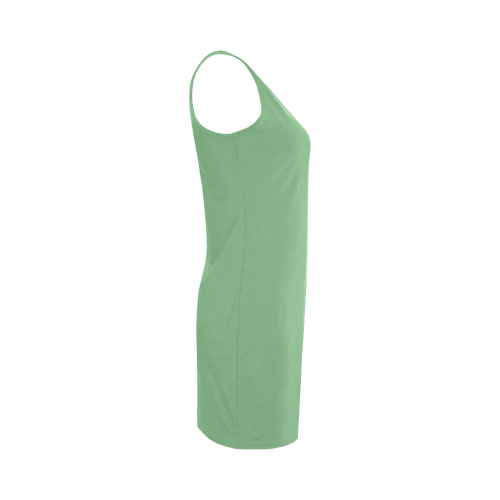 Soft Solid Green Medea Vest Dress (Model D06)