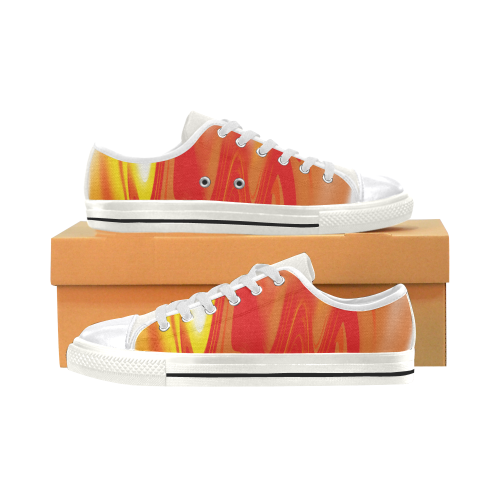 Flames Women's Classic Canvas Shoes (Model 018)