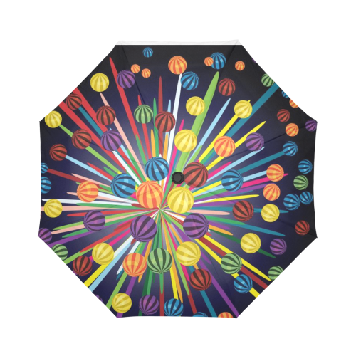 Colorful balls firework Auto-Foldable Umbrella (Model U04)