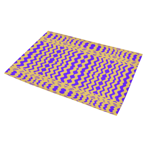 Purple Yellow Modern  Waves Lines Azalea Doormat 30" x 18" (Sponge Material)