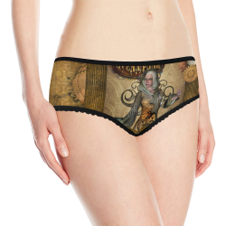Steampunk lady with owl Women's All Over Print Classic Briefs (Model L13)