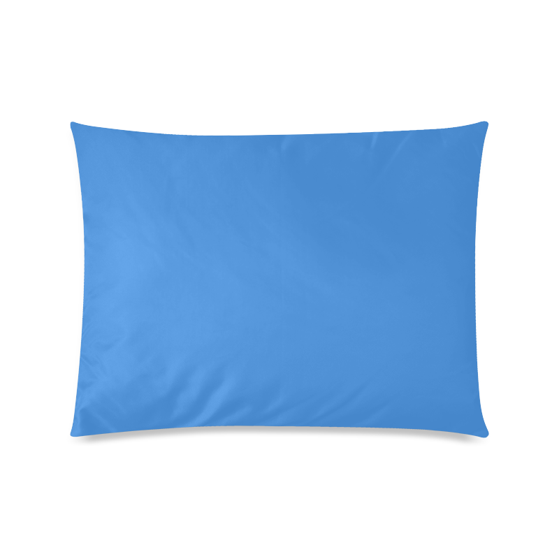 Deep Sky Blue Custom Zippered Pillow Case 20"x26"(Twin Sides)