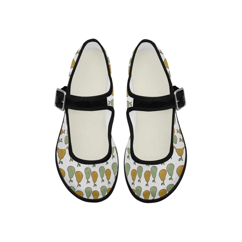 pears white Mila Satin Women's Mary Jane Shoes (Model 4808)