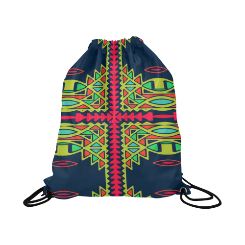 Distorted shapes on a blue background Large Drawstring Bag Model 1604 (Twin Sides)  16.5"(W) * 19.3"(H)