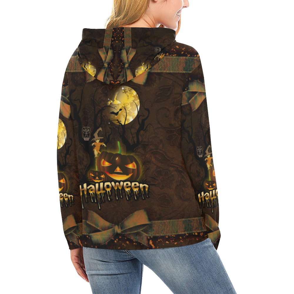 Halloween pumpkin All Over Print Hoodie for Women (USA Size) (Model H13)