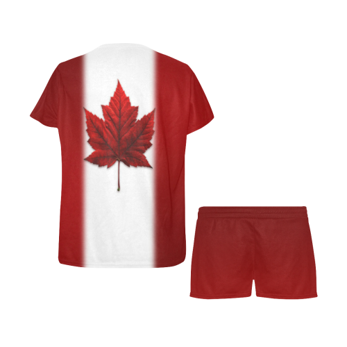 Canada Flag Sleepwear Women's Short Pajama Set