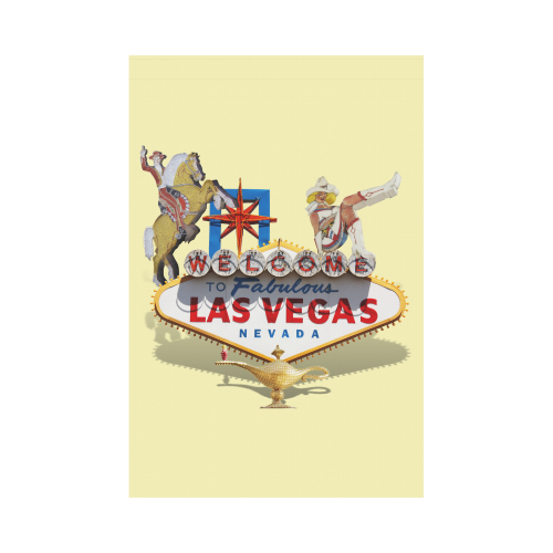 Las Vegas Welcome Sign on Yellow Garden Flag 12‘’x18‘’（Without Flagpole）