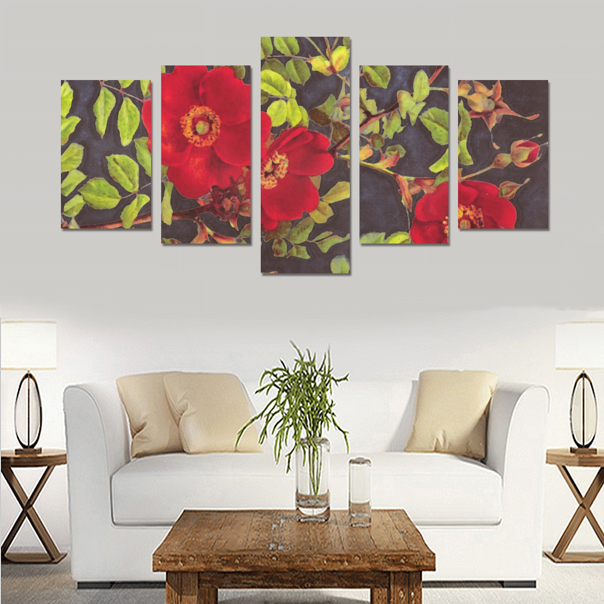 flowers #flowers #pattern #flora Canvas Print Sets C (No Frame)