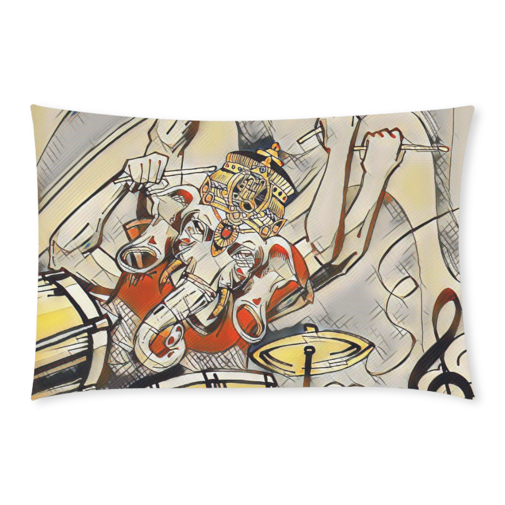 Ganesha Drummer Hoodie  - Burnt Orange, Yellow, and White 3-Piece Bedding Set