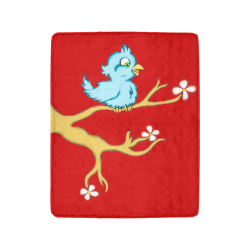 Springtime Bluebird Red Ultra-Soft Micro Fleece Blanket 40"x50"