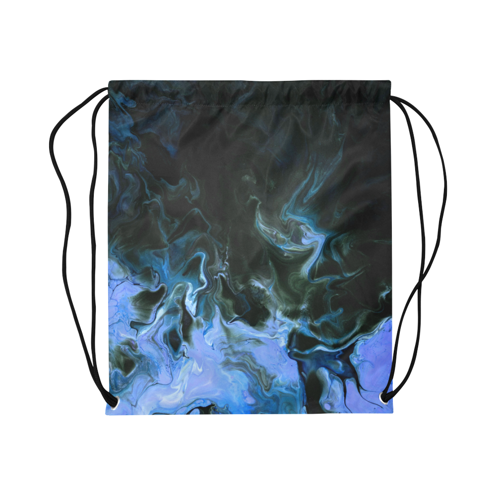 Mystical Blue Swirl Large Drawstring Bag Model 1604 (Twin Sides)  16.5"(W) * 19.3"(H)