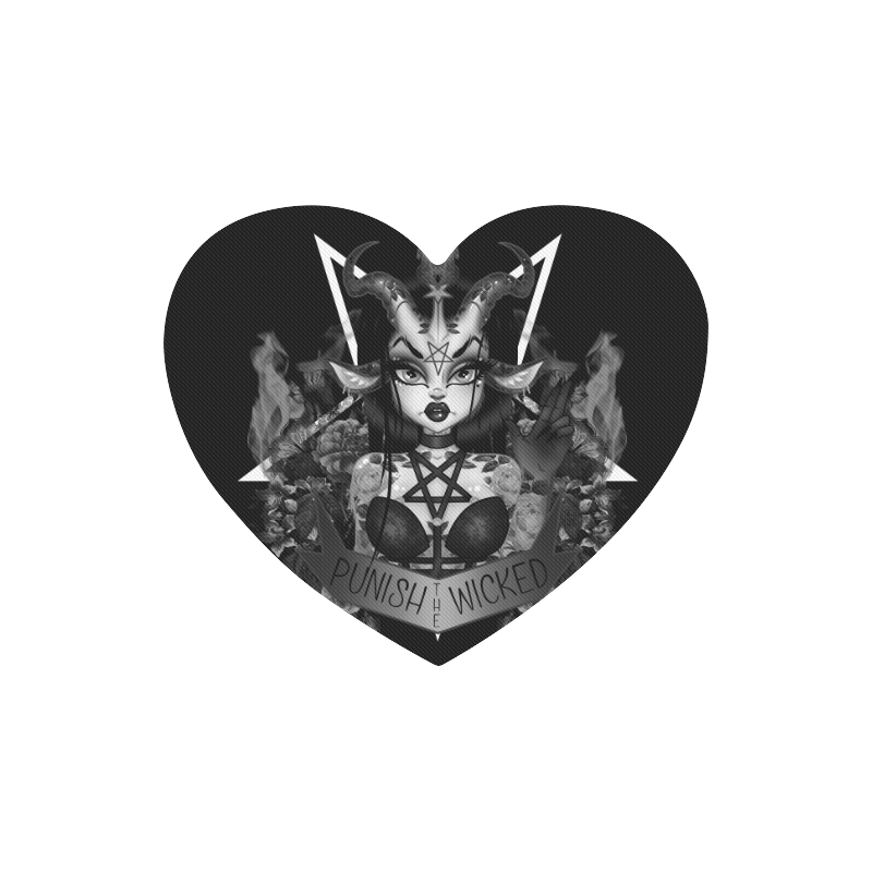 Baphomet Girl Heart-shaped Mousepad