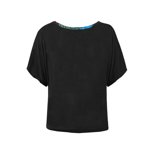 Afro Woman Shirt1 Women's Batwing-Sleeved Blouse T shirt (Model T44)