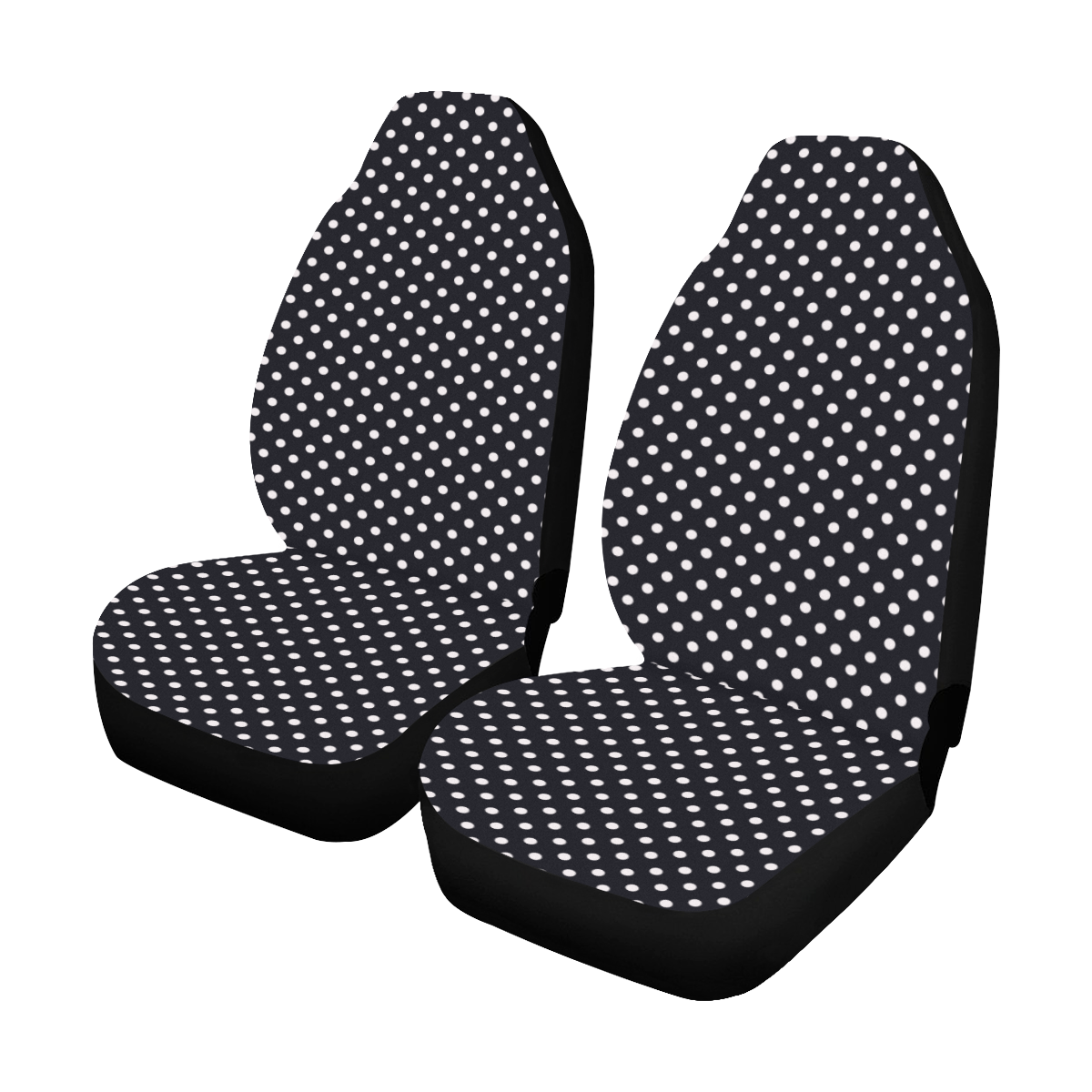 Black polka dots Car Seat Covers (Set of 2)