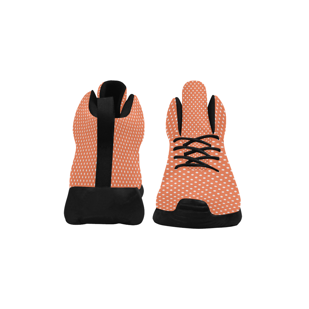Appricot polka dots Women's Chukka Training Shoes (Model 57502)
