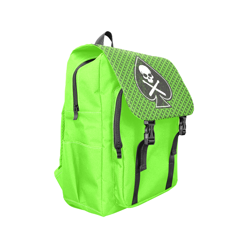 SKULL_GREEN Casual Shoulders Backpack (Model 1623)