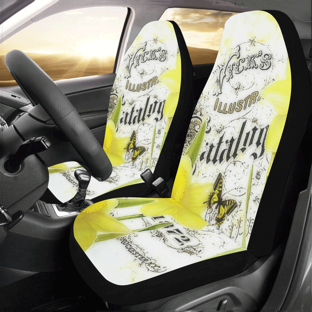 vintage daffodils Car Seat Covers (Set of 2)