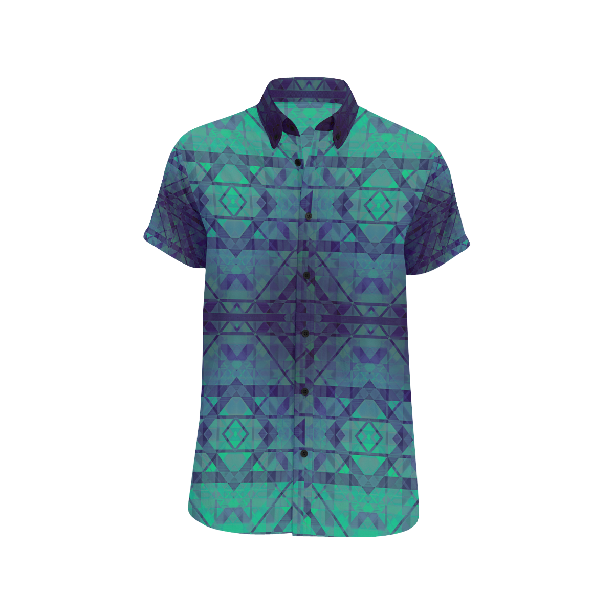 Sci-Fi Dream Blue Geometric Men's All Over Print Short Sleeve Shirt/Large Size (Model T53)