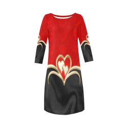 Elegant Red Black Love Round Collar Dress (D22)