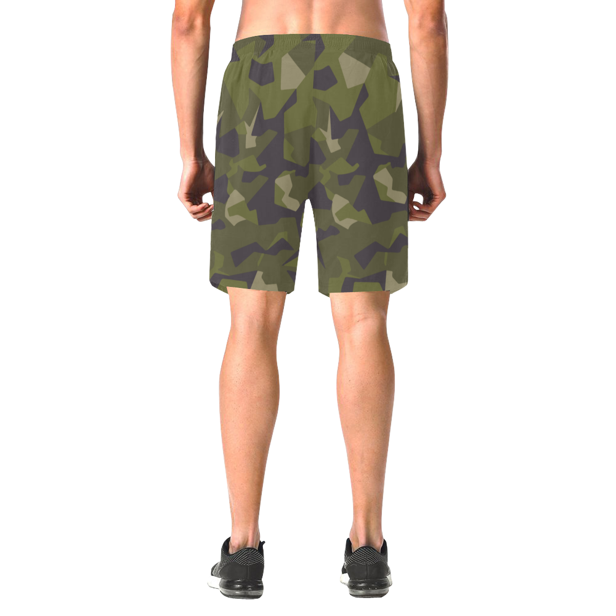 Swedish M90 woodland camouflage Men's All Over Print Elastic Beach Shorts (Model L20)