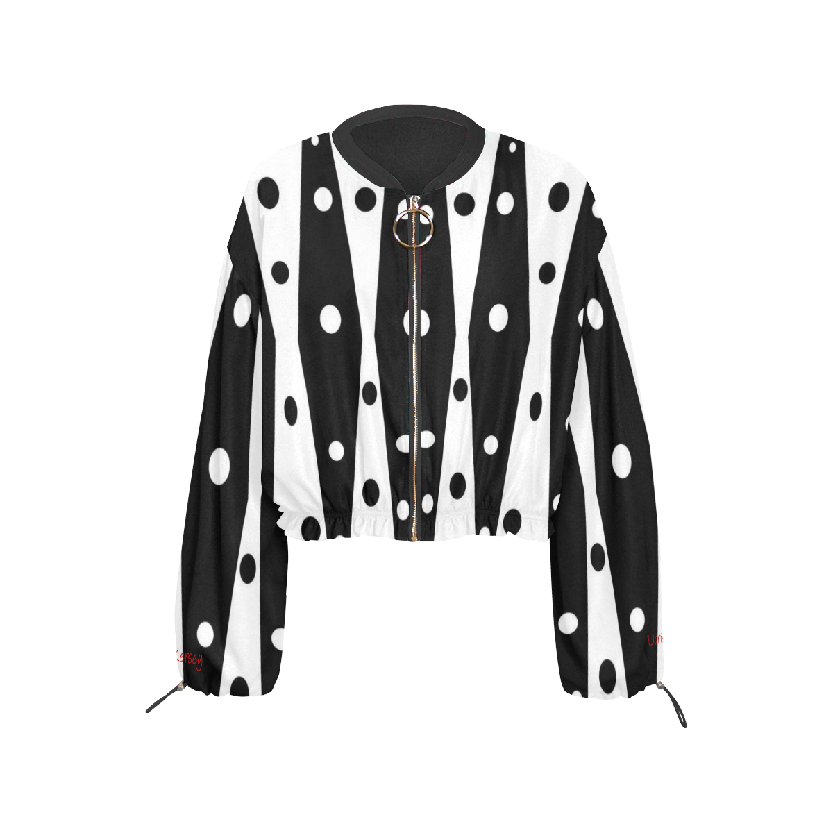 Black and White Polka Dot Diamond Tank Jacker for Women Cropped Chiffon Jacket for Women (Model H30)